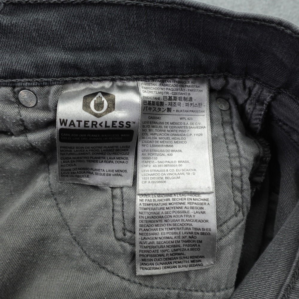 Levi's 513 Jeans Mens 32x34 Gray Denim WaterLess Slim Straight Casual - Picture 13 of 16